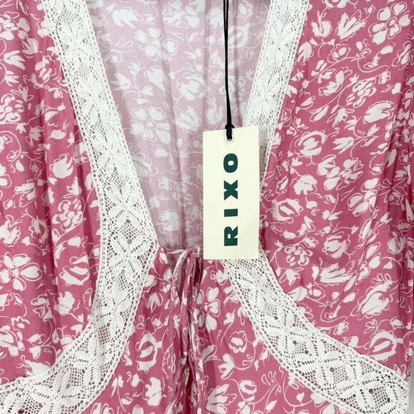 NWT Rixo Amina Maxi Dress in Amelie Floral Pink - Picture 8 of 14